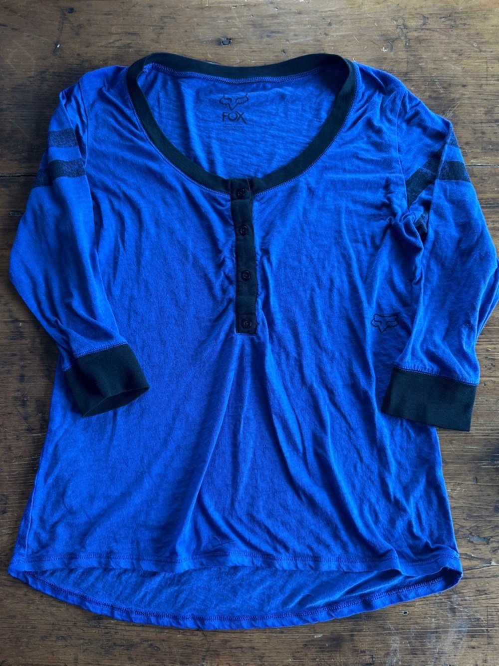 Fox Blue Henley with Black Trim